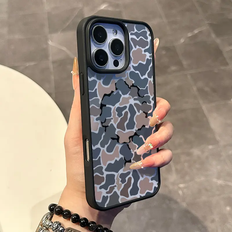 Premium Magnetic Magsafe-Ready Camouflage Casing for iPhone 11/12/13/14/15/16-Pro/Pro Max, Shockproof Anti-Fall Resistance Cellphone Accessory, Ultra-Thin Devices Protection for Everyday Use