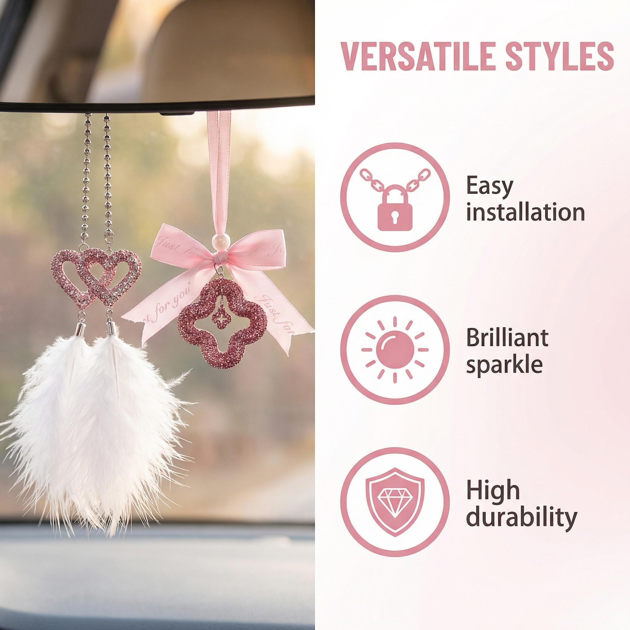 Universal Car Hanging Ornament Interior Decor | Crystal Mirror Pendant & Dashboard Accessory | Holiday Gift Idea for Men & Women | Stylish Charms & Keychain Solar Powered Winter Windshield Defroster sound Custom Fit Nissan All Weather CR-V Floor Liners