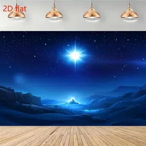 2D Flat Jesus Birth Background Manger Christmas Scene Merry Christmas Happy Birthday Photography Props Photo Studio Booth Banners