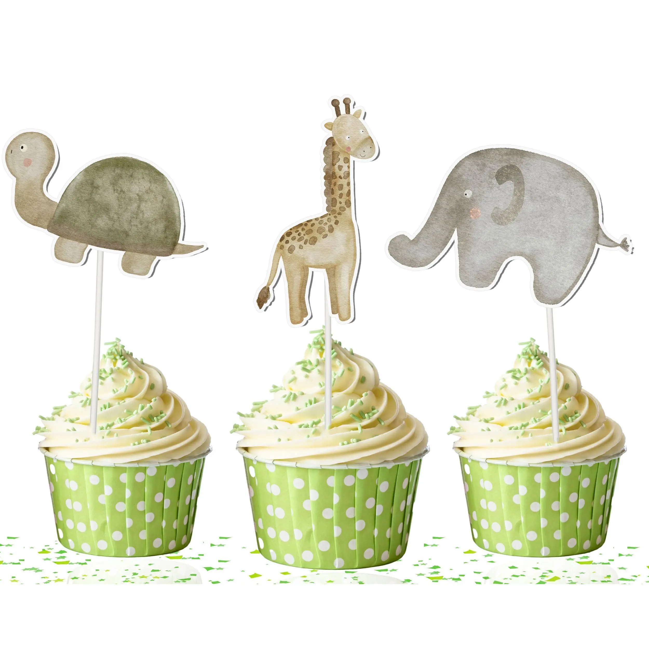 Jungle Animals Cupcake Toppers - 10pcs Set - Adorable Safari Party Decorations
