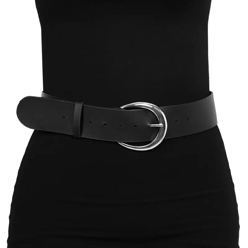 Foxblood Shop Signature Modern Buckle Design Belt - Adjustable 3x/4x Size Casual Dress Accessory with O-Ring Detail for High or Low Waist