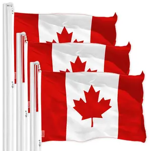 G128 3 Pack: Canada Canadian Flag | 2x3 Ft | LiteWeave Pro Series Printed 150D Polyester | Country Flag, Vibrant Colors, Brass Grommets, Thicker and More Durable Than 100D 75D Polyester