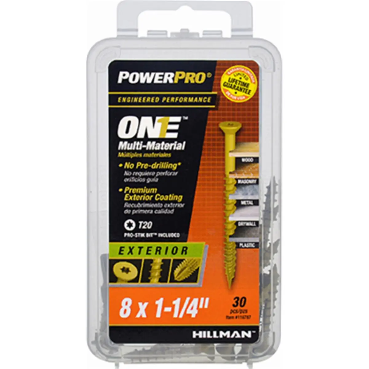 Hillman Fasteners  8 x 1.25 in. Exterior Flat Head One Screw - Bronze Epoxy Pack of 5