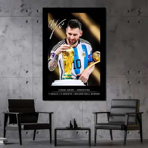 LIONEL MESSI 10, Inspirational Wall Art, Messi Signature Poster, Pop Culture Icon, Football Legends Art Poster Print Unframe