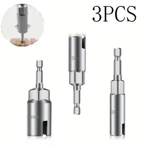 3pcs Durable CR-V Steel Multi-Size Wing Nut Screwdriver Set, Bolt Drive Hook Drill Head for Panel Nuts, Hex Bolts, Q-Hooks - No Battery Required Tool Hardware