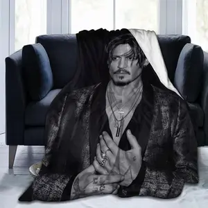 Actor Johnny Depp Flannel Blanket Warm Soft Cozy Fuzzy Air Conditioning Throw Blankets Supplies For Office Dorm Travel