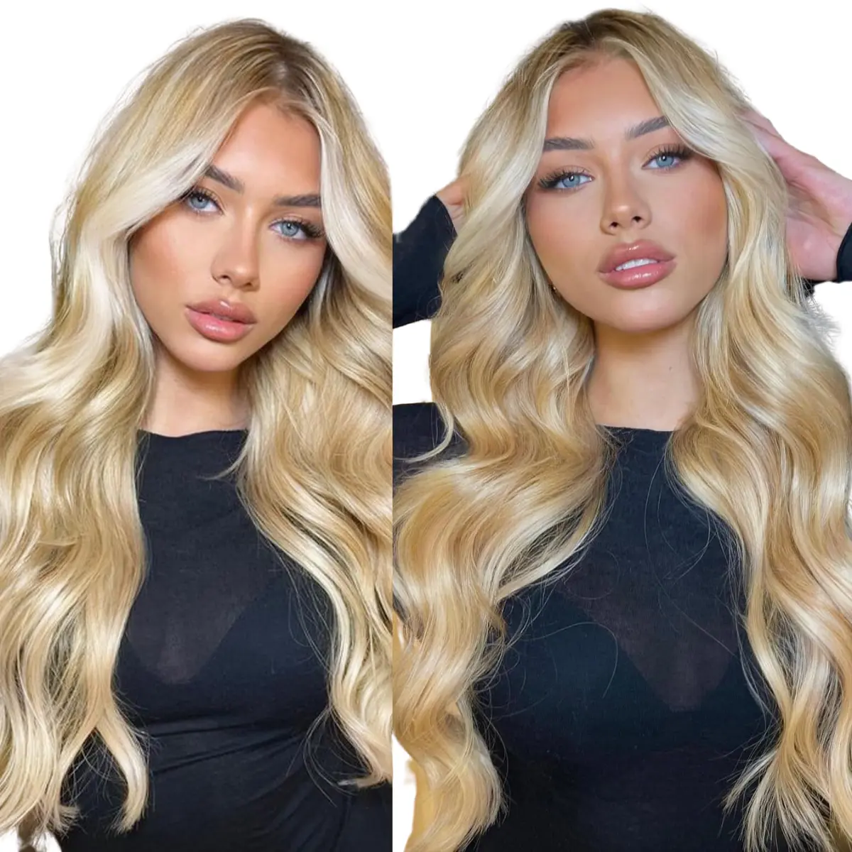 HAIR POP  26 Inch 180% density Ombre honey blonde Body Wavy Wigs for Women, Gorgeous Fluffy Wig synthetic heat resistant Matte fiber 2x4 Lace Closure Wigs for Party, Daily, Back To School FallforBirhdaGifts,Valntine'sDay Body Wave Wig