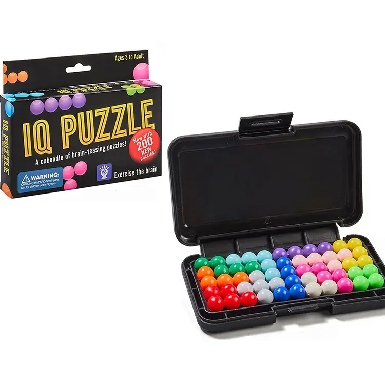 Colorful Beads Brain Teaser Puzzle Set - Travel-Size 3D Pieces Logic Toy for Ages 6-Adult, Adjustable Pyramid Board Game with 200 Challenges, Whole Family Activity for Spatial Skill, Cognitive Skills & Flexible Thinking Boost