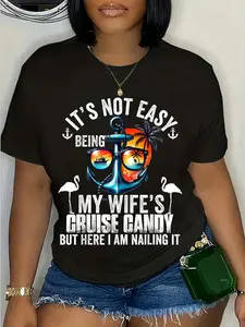 100% Cotton It's Not Easy Being My Wife's Cruise Candy Husband Cruise T-Shirt