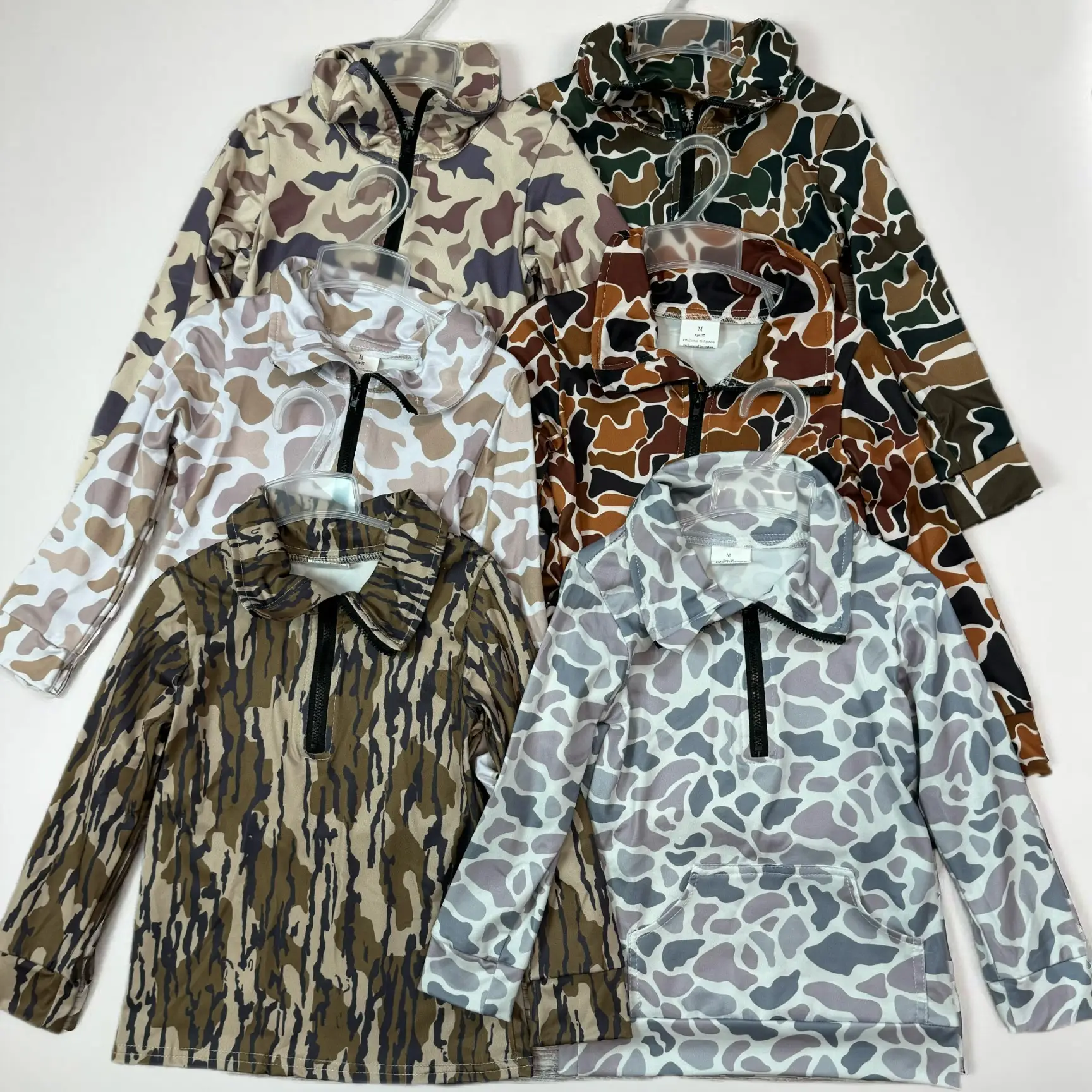 Hunting camo Half Zip Kids Pullover