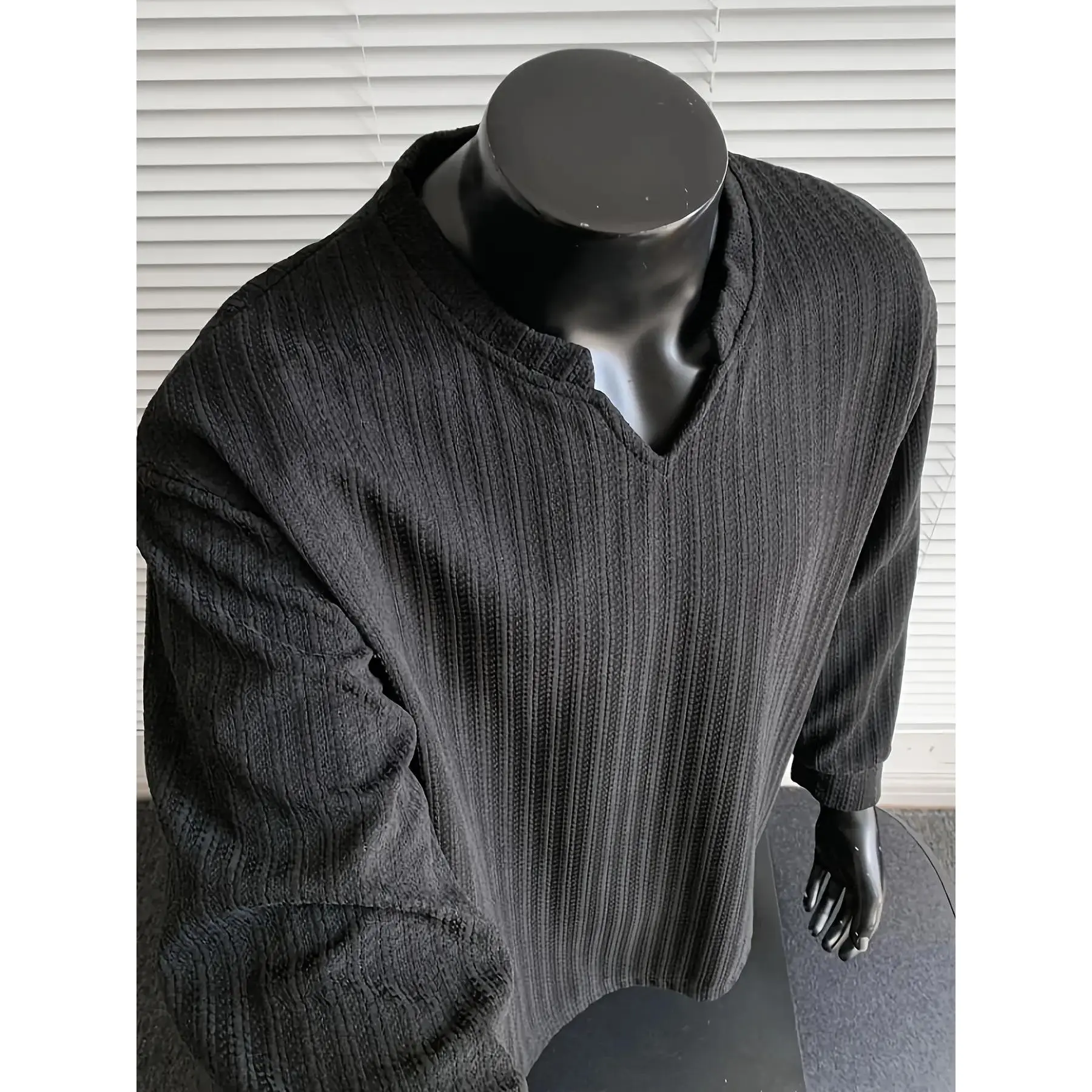 Bmuvlss Men's Elegant V-Neck Striped Blazer Jacket - Black & White ...