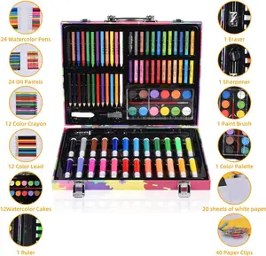 Art Supplies Set: Oil Pastels, Crayons, Colored Pencils, Markers for Painting and Drawing