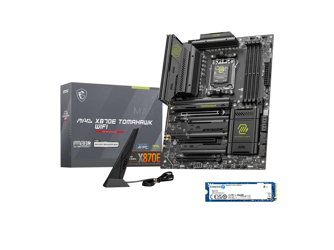 MSI MAG X870E Tomahawk WiFi Bundle - Motherboard & 2TB M.2 NVMe SSD