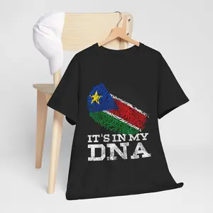 It's In My DNA South Sudanese Gifts Cool South Sudan Flag T-Shirt Unisex T-Shirt, Short-sleeve, Full Color Menswear Top