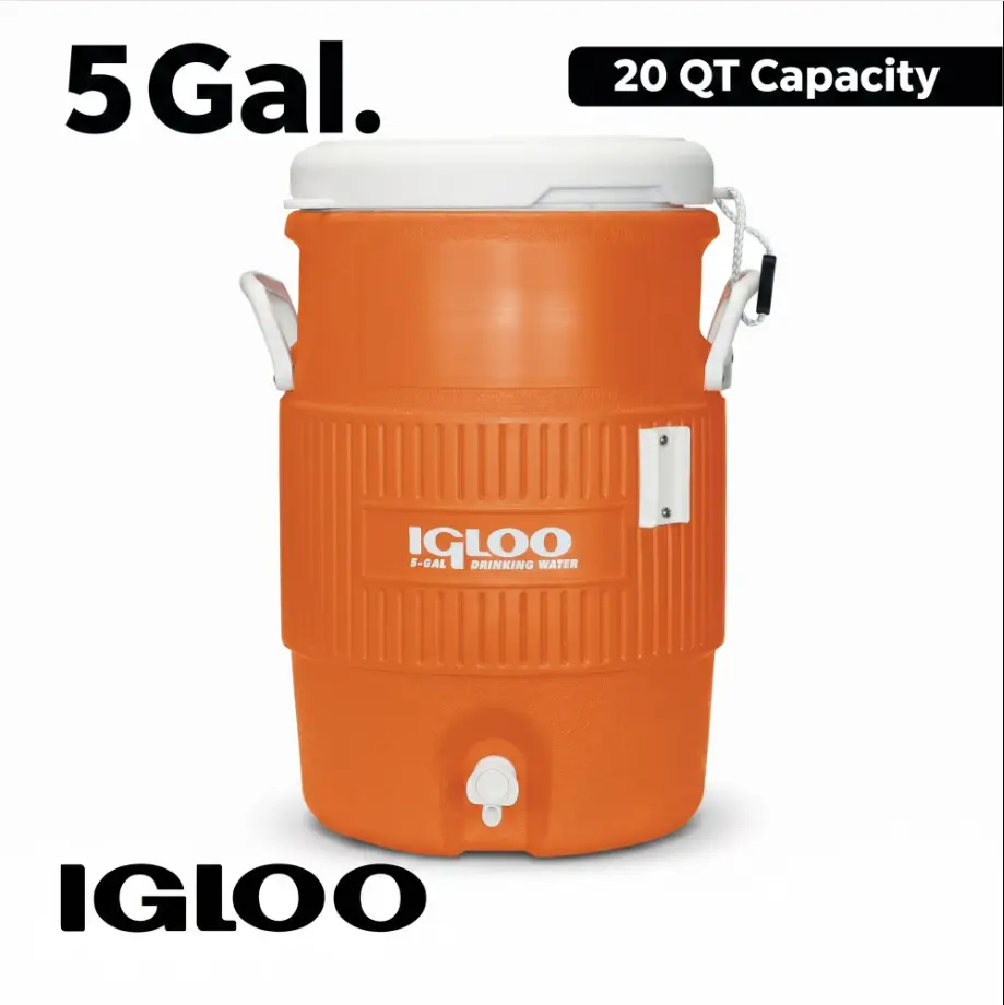 (2 pack) Igloo 5 Gallon Heavy-Duty Beverage Cooler, Orange