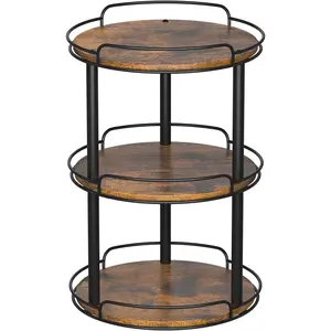 12.2'' Wood Lazy Susan Turntable Organizer for Cabinet, 3 Tier Lazy Susan Spice Rack Organizer for Kitchen, Table Top, Countertop, Pantry, Bathroom