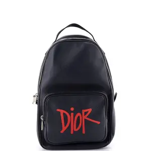 Pre-owned Dior Leather Backpacks Christian Zip Around Sling Backpack Logo Printed by Rebag