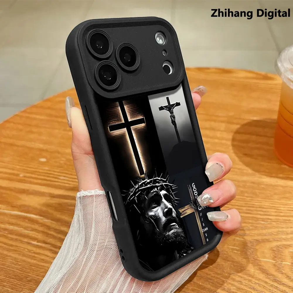Jesus Phone Case For iPhone 17 Pro Max Air 15ProMax 16 Plus 14 13 12 11 Shockproof Drop Protection Durable silicone Cases Smartphone Cover Cellphone Bumper Screen Protector Casing Resistance Casing