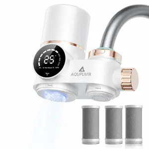 Faucet Water Filter with Smart LED Display + 3 Replacement Filters | Dual Water Output for Cleaner Water LED Display Sink Water Filter