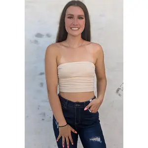 Never Hold Back Tube Top - Beige