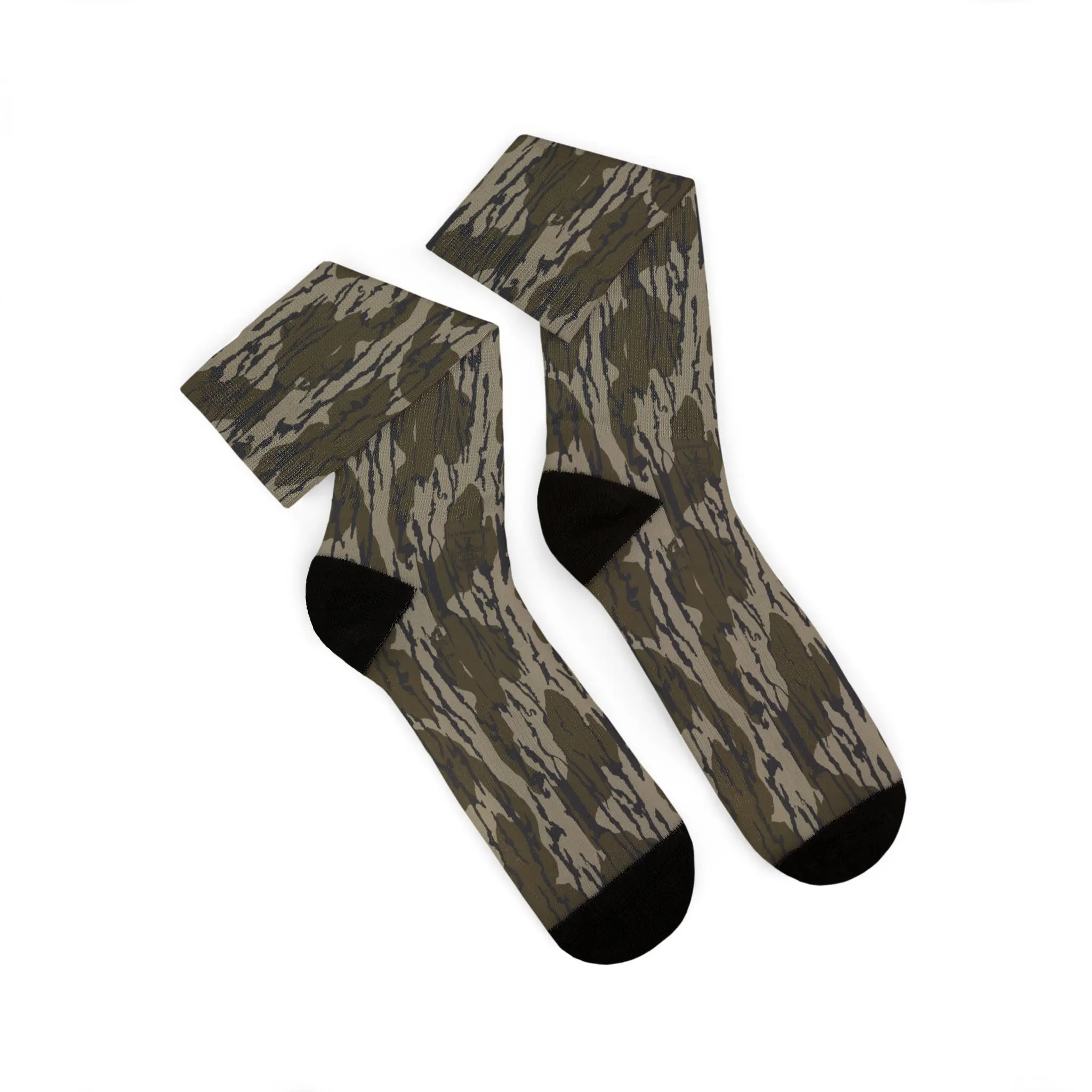 Everything Camo Collection Bottomland Camo Sublimation Crew Socks for Men & Women