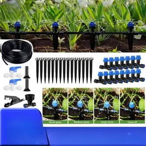 Quick plug-in fountain nozzle for series connection, series networking for large-area irrigation, gardening and garden plant maintenance, sun-resistant and anti-clogging, even water flow, suitable for watering, drip irrigation, complete system