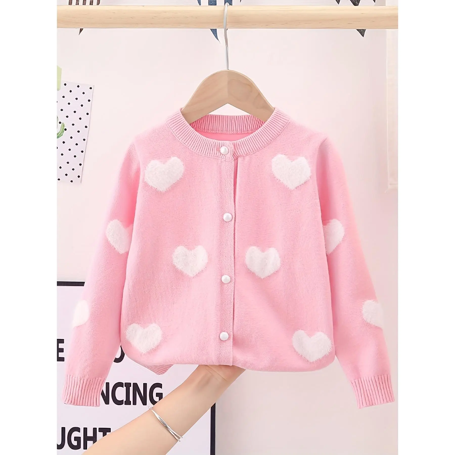 New Korean-Style Cardigan for Girls, Lightweight Knitted Sweater for Children, Perfect for Spring And Autumn 2024, Simple And Casual Outerwear for Older Kids.-DY