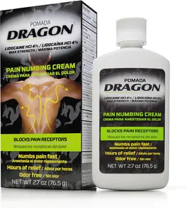 Dragon Maximum Strength Pain Relief Numbing Cream with Lidocaine, 2.7 Ounce - Gentle Formula for All Skin Type - 1 Pack