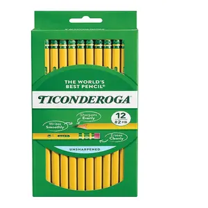 Ticonderoga Wood-Cased Pencils Unsharpened 2 HB Soft Yellow 12 Count