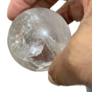 Clear Quartz Sphere with Rainbows - Spiritual Amplifier for Energy Clarity and Harmony - Ideal for Meditation and Protection crystal store