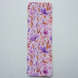 Purple and Brown Floral Watercolor Bookmark