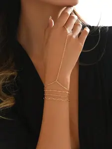 Women's Personalized Round Beaded Satellite Chain Bracelet, Adjustable Ring Design, Elegant Fashion Accessory for Daily Wear