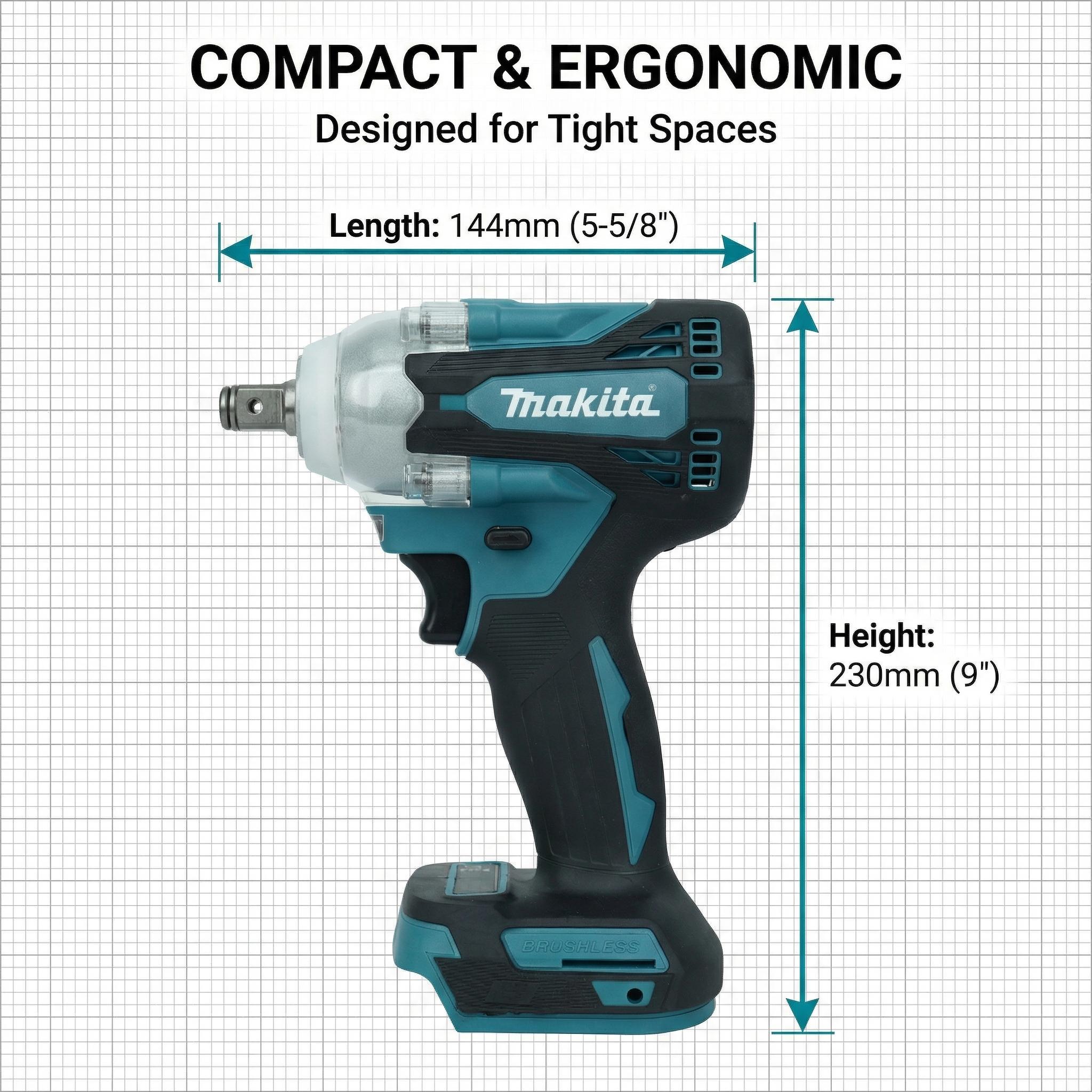 Makita DTW300 1/2 Inch Impact Driver 18V For Mechanical Installation Repair With 4 Speed Control tool kit set