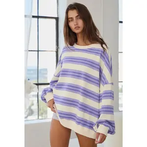 Poppy Striped Crewneck Sweatshirt