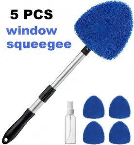 2026 Pocket Store 5pc Extendable Car Window Cleaner Kit Reach Window Gaps Sunroofs Washable Brushes No More Hard-to-Reach Spots Cleaning