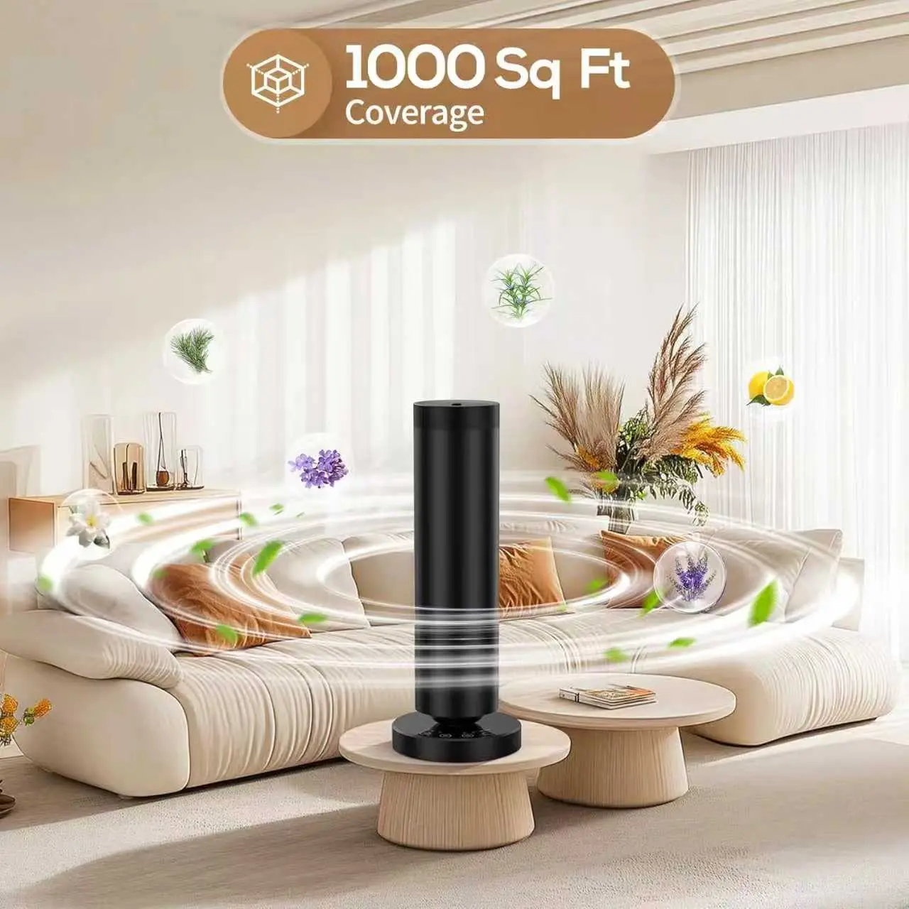 No Water Needed! Portable Waterless Essential O il Diffuser, Cold Air Aromatherapy Nebulizer with 20ml Pure Oil, USB Rechargeable, Timer & Silent LED Light