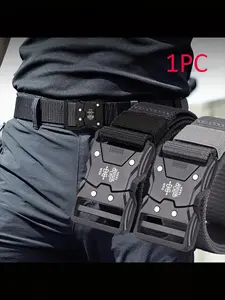Men's Tactical Belt, Durable Adjustable Buckle Waist Belt for Indoor & Outdoor Fitness, Casual Fashion Accessories
