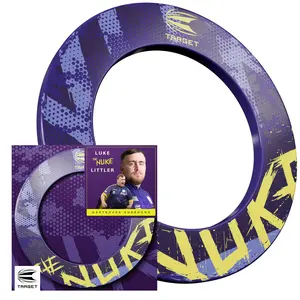 Target Darts Luke Littler Dartboard Surround | The Nuke Dart Board Protector Ring, Compatible with All Steel Tip Dartboards, Purple & Yellow Dart Surrounds, Easy Install Wall Protection Outer Rings