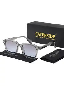 Unisex Vintage Rectangle Frame Sunglasses, Trendy Casual Sunglasses for Everyday Use, Fashion Accessories for Outdoor Activities