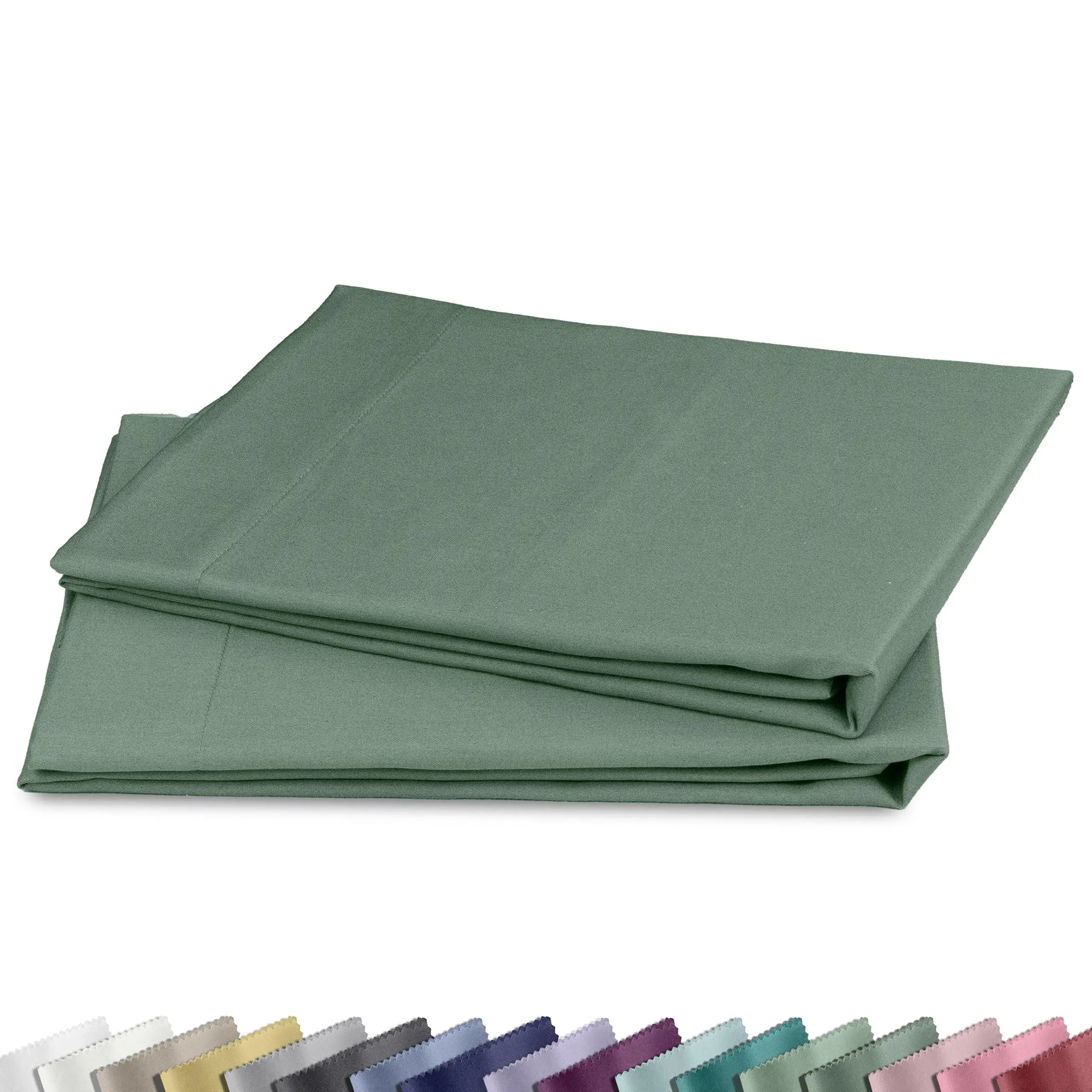 Natural 100% Cotton Sateen Pillowcase Pair, Silky-Soft, Lightweight & Durable
