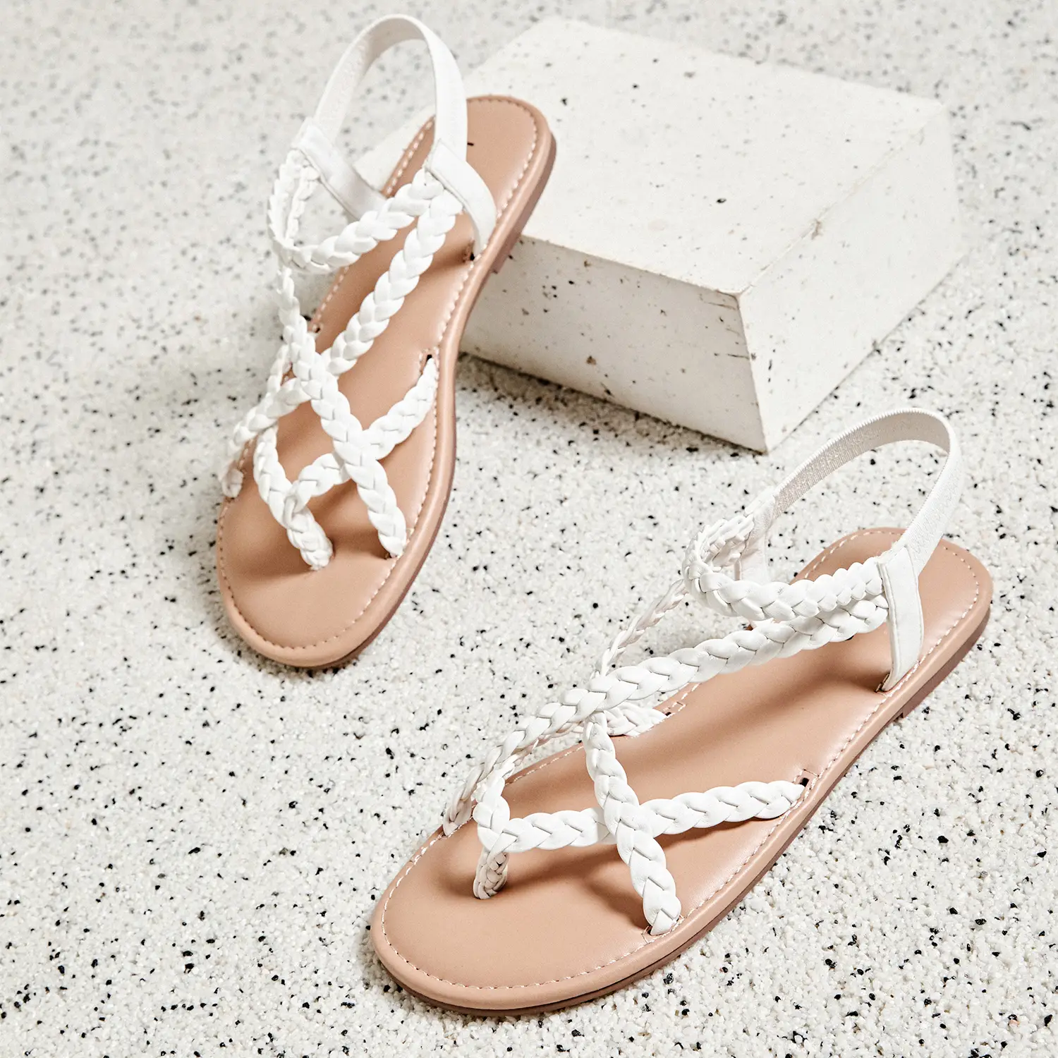 Women's Wide Width Flat Sandals, Flip Flop Casual Strapy Sandals Slip on Summer Beach Shoes for Women. Rubber Footwear sandalias para mujer toallas fe