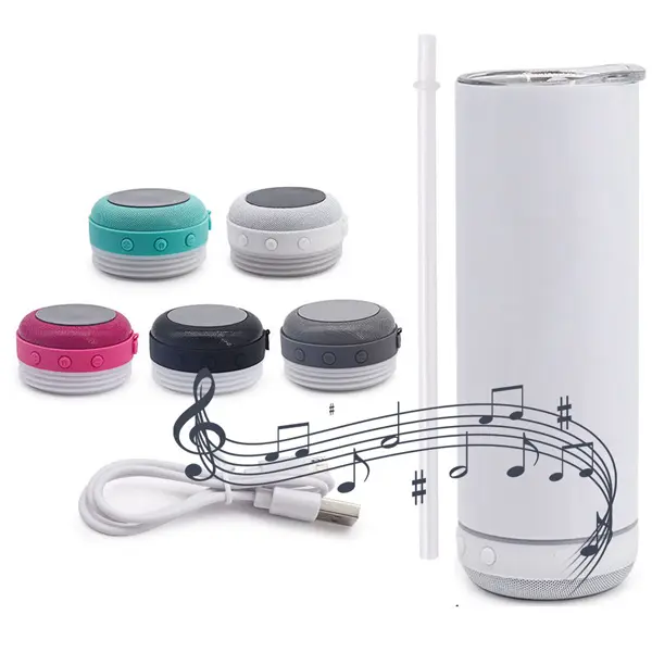 20 oz regular Sublimation Bluetooth Speaker Cup Portable Car 304 Stainless Steel Vacuum Double-Layer Insulatio