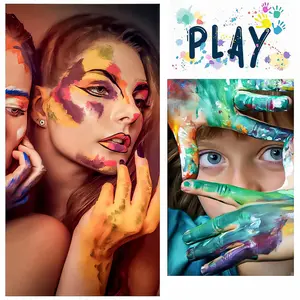 Non-Toxic Face Painting Kit - 18 Washable Colors with 10 Brushes for Adults | Perfect for Halloween Parties, Cosplay Makeup, and Body Art (Color 001)