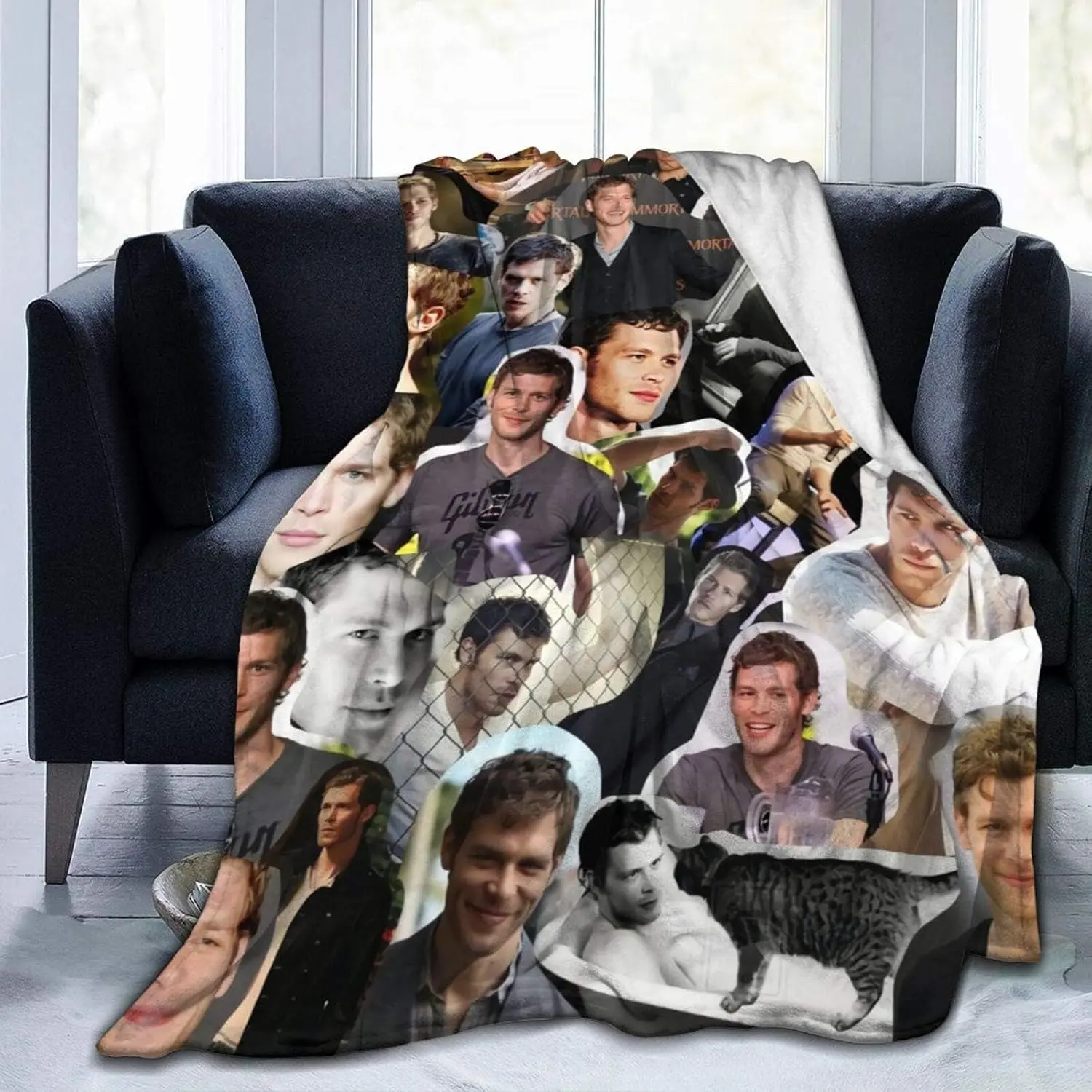 Joseph Morgan Klaus Mikaelson Soft and Comfortable Warm Fleece Blanket for Sofa, Bed, Office Knee pad,Bed car Camp Beach Blanket Throw Blankets (50x40), Black