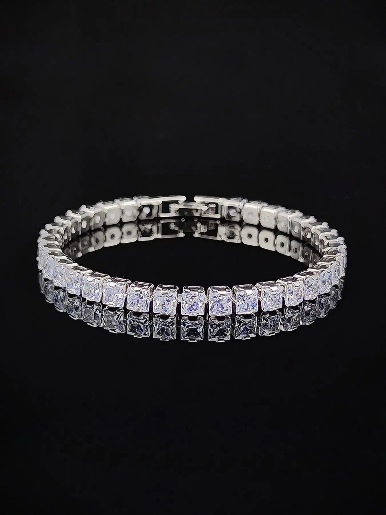 Exquisite Sparkling Rhinestone Decorated Chain Bracelet, 2024 Trendy Elegant and Light Luxury Hand Shiny Dainty Jewelry for Women and Girls, Fashion M