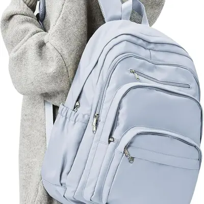 College Backpack For Women & Men - Lightweight Daypack With Multiple Pockets, Laptop Compartment, Luggage Strap, Blue