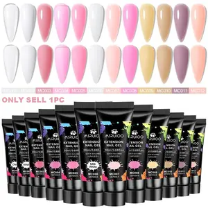 MSRUIOO 20ML Milky White Clear Poly Extension Nail Gel, Soak-off UV Builder Nail Gel for Nail Enhancement and Molding, Nail Extension 3D Hard Gel, Acrylic Nails Gel, Gel Manicure, Gel Nail Art, Gel Nail Polish