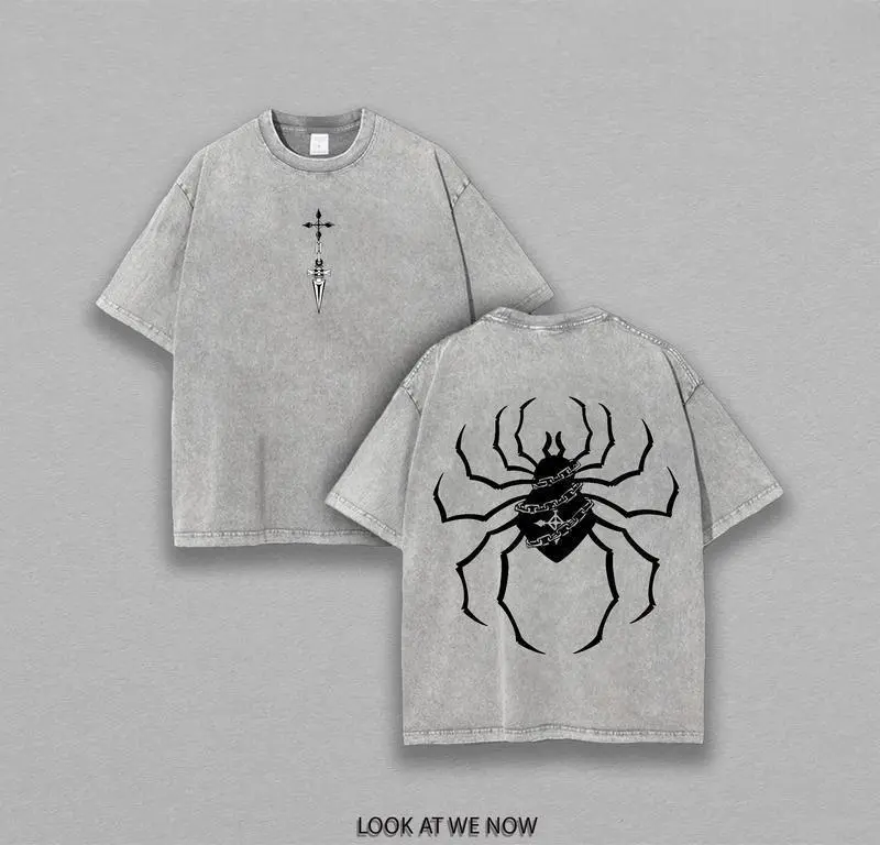 tiktok shop deals  HunterxHunter Phantom Troupe Spiders Anime Manga Washed Heavy Cotton T-shirt, Gift For Anime Fan, Anime Lover, Manga Lover Gift Gift For Him Gift For Her  Menswear Clothing