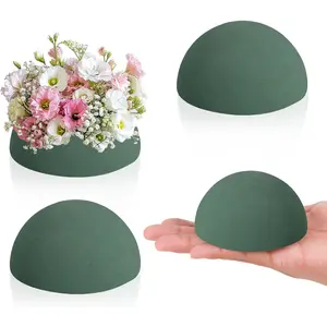 4 Pack Small Floral  Half Ball, Floral  Round Half Ball Floral  for Artificial  Floral Arrangement Wedding Garden Decorations(3.54x1.77inch)