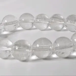 High Quality Clear Quartz Crystal Bead Bracelet 10mm with Buddha Scriptures natural